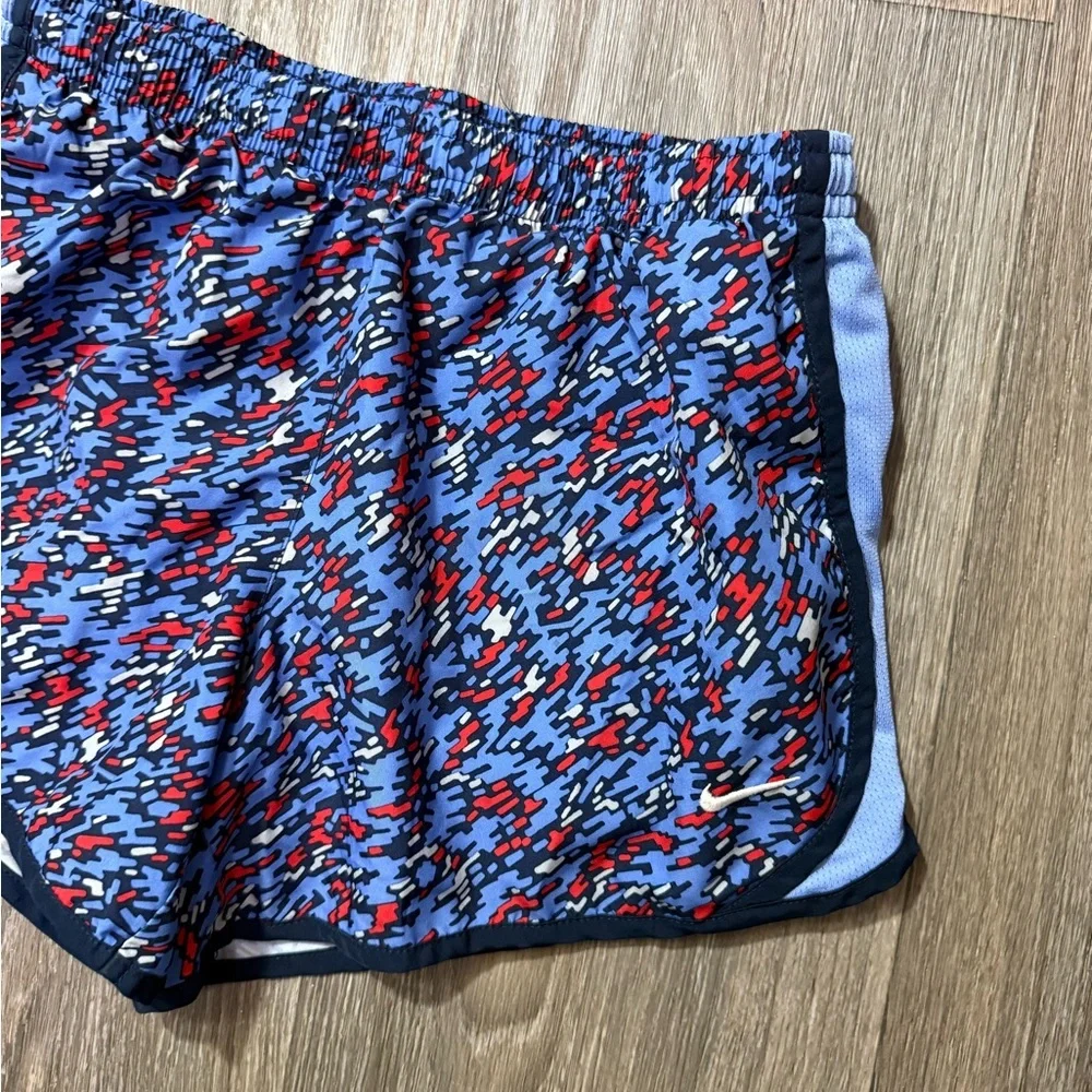 Nike Blue Multi-Color Printed Women's Athletic Shorts